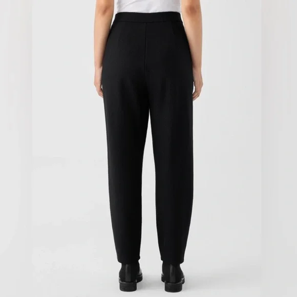 NWT Eileen Fisher Boiled Wool Jersey Carrot Pant Black M - Picture 3 of 16